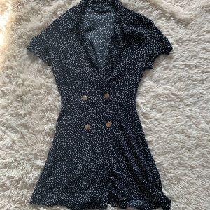 Black and white polka dot romper